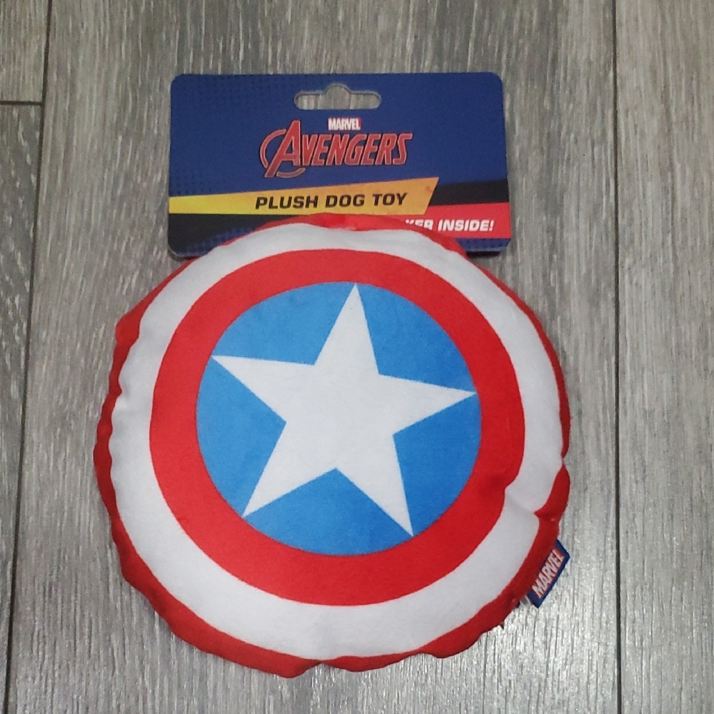 Marvel Avengers Captain America Red, White & Blue Shield Dog Toy Plush